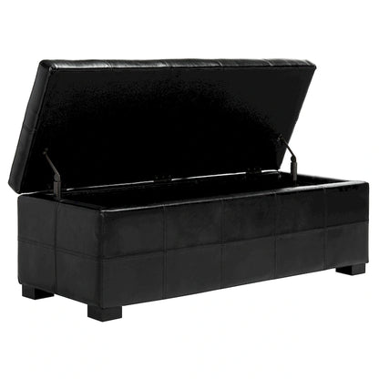 SAFAVIEH Harper Tufted Brown Bicast-Leather Large Storage Bench - 46.9 x 18.3 x 16.7 - 47Wx18Dx17H