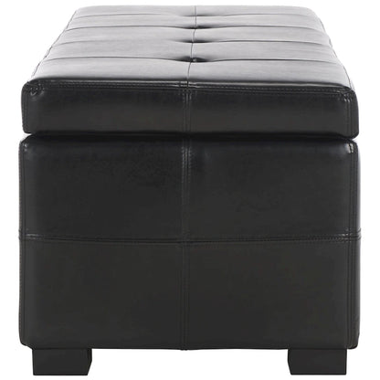 SAFAVIEH Harper Tufted Brown Bicast-Leather Large Storage Bench - 46.9 x 18.3 x 16.7 - 47Wx18Dx17H