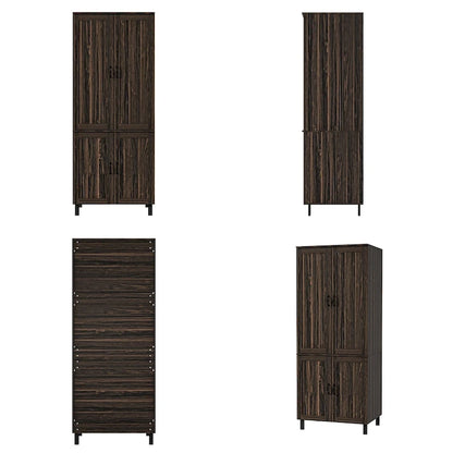 Space-Saving Storage Solution Pantry Cabinet w/Dark Wood Grain Kitchen - 31.5Wx23.6Dx78.7H