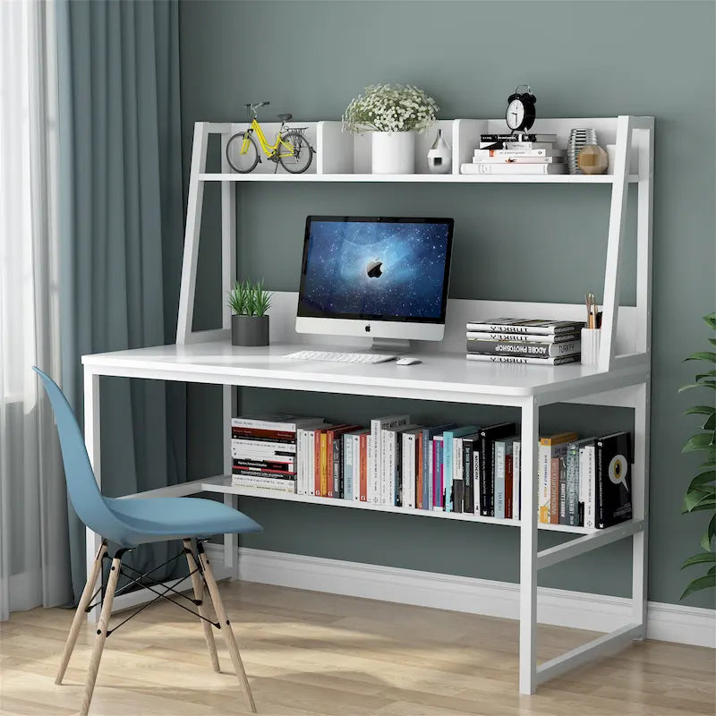 47 InchesComputer Desk with Hutch and Bookshelf, Home Office Desk