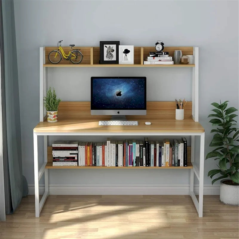 47 InchesComputer Desk with Hutch and Bookshelf, Home Office Desk