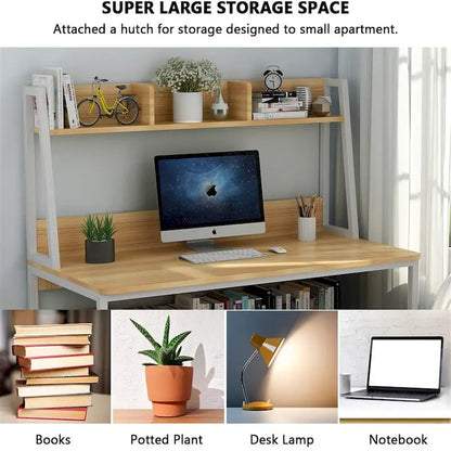 47 InchesComputer Desk with Hutch and Bookshelf, Home Office Desk