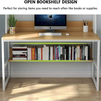 47 InchesComputer Desk with Hutch and Bookshelf, Home Office Desk