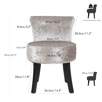 27.5 Tall Solid Wood Vanity Stool Chair - 27.5 H X 19 W X 11.8 D