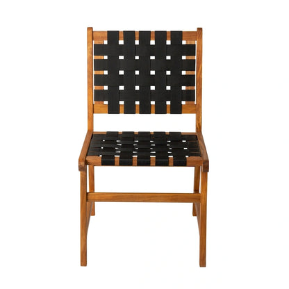 Sava Indoor-Outdoor Armless Dining Side Chair, Black
