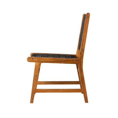Sava Indoor-Outdoor Armless Dining Side Chair, Black