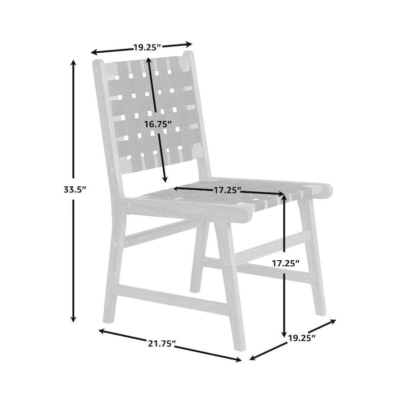 Sava Indoor-Outdoor Armless Dining Side Chair, Black