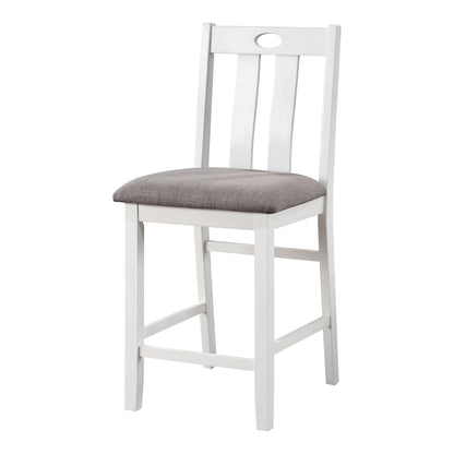 Badia Transitional White Wood 5-Piece Counter Height Table Set by Furniture of America