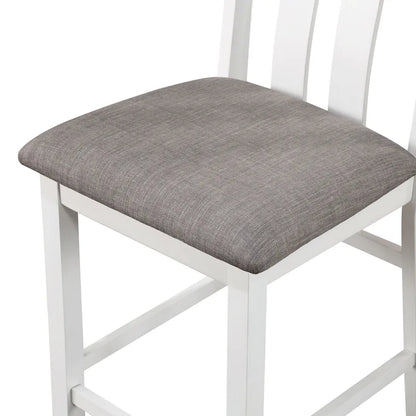 Badia Transitional White Wood 5-Piece Counter Height Table Set by Furniture of America