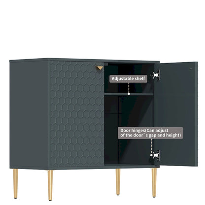 Hexagonal Pattern 2-door Storage Cabinet Buffet Cabinet Sideboard