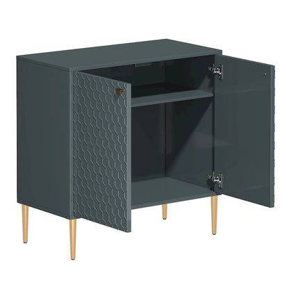 Hexagonal Pattern 2-door Storage Cabinet Buffet Cabinet Sideboard
