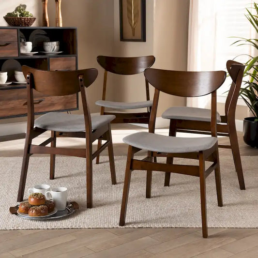 Parlin Mid-Century Modern Transitional 4-Piece Dining Chair Set