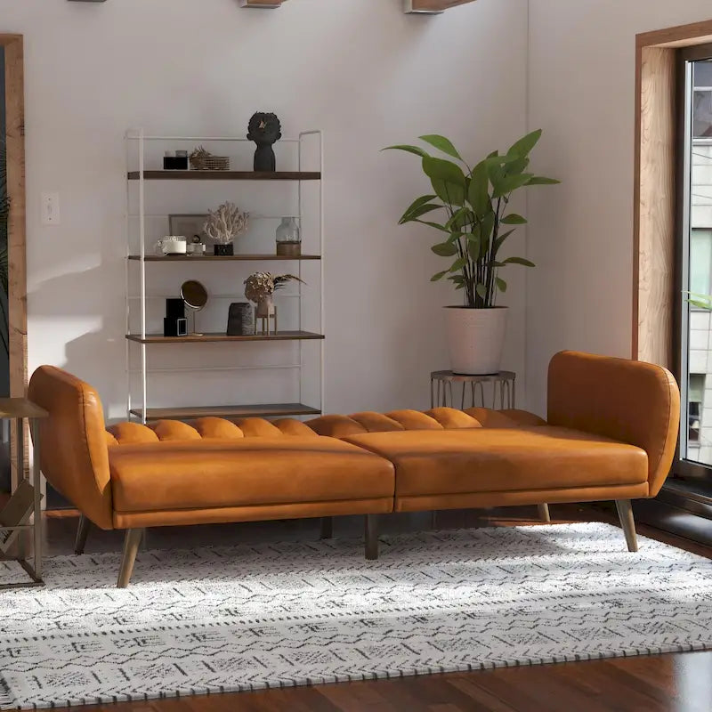 The Novogratz Brittany Faux Leather Futon Sofa Bed
