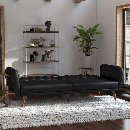The Novogratz Brittany Faux Leather Futon Sofa Bed