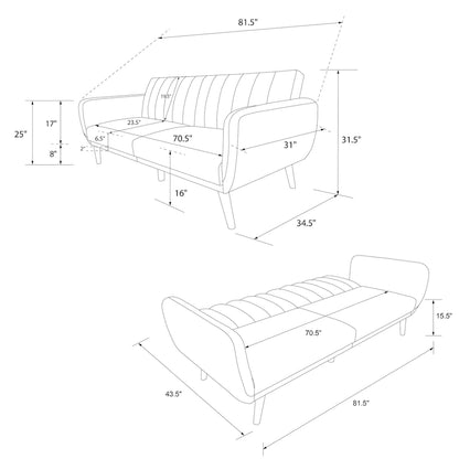 The Novogratz Brittany Faux Leather Futon Sofa Bed