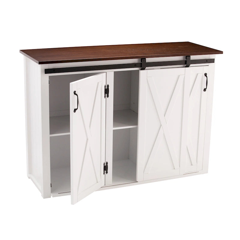 SEI Furniture Livendale White Kitchen Island w/ Storage