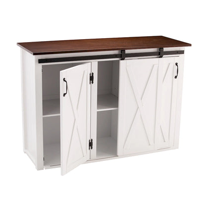 SEI Furniture Livendale White Kitchen Island w/ Storage