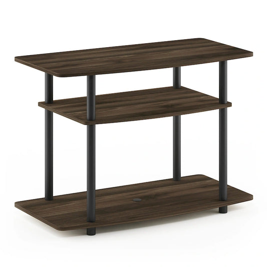 Furinno Turn-N-Tube No Tools 3-Tier TV Stands, Columbia Walnut/Black