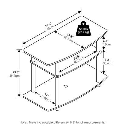 Furinno Turn-N-Tube No Tools 3-Tier TV Stands, Columbia Walnut/Black