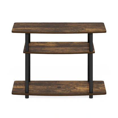 Furinno Turn-N-Tube No Tools 3-Tier TV Stands, Columbia Walnut/Black