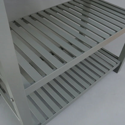 2-shelf Natural Solid Wood Top Kitchen Island - N/A