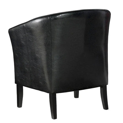 Linon Andrew Barrel Club Chair Jet Black Upholstery