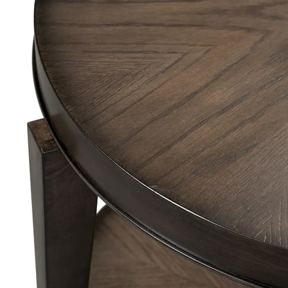Penton Espresso Stone Round End Table
