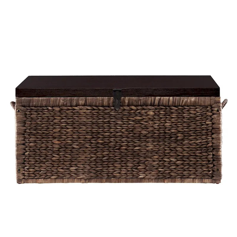 SEI Furniture Keene Espresso Woven Hyacinth Trunk Coffee Table