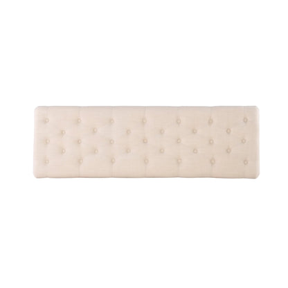 Linon Mendocino Natural Linen Tufted Entryway Bench