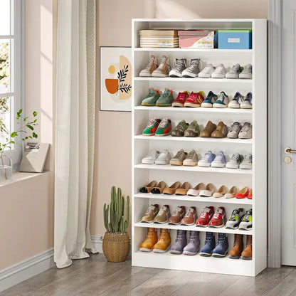 9 Tiers Tall Shoe Storage Rack Cabinet with Open Shelf for Entryway