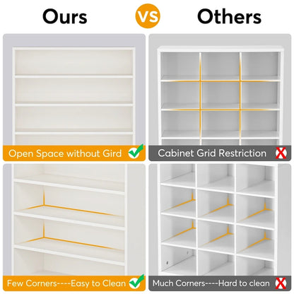 9 Tiers Tall Shoe Storage Rack Cabinet with Open Shelf for Entryway