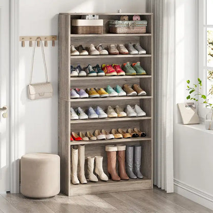9 Tiers Tall Shoe Storage Rack Cabinet with Open Shelf for Entryway