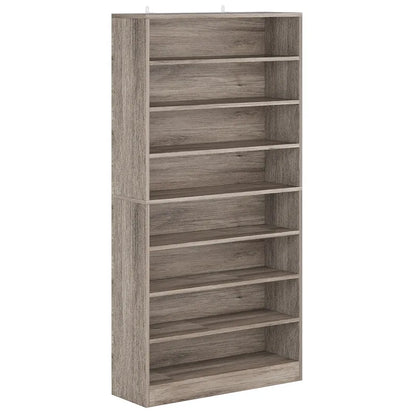 9 Tiers Tall Shoe Storage Rack Cabinet with Open Shelf for Entryway