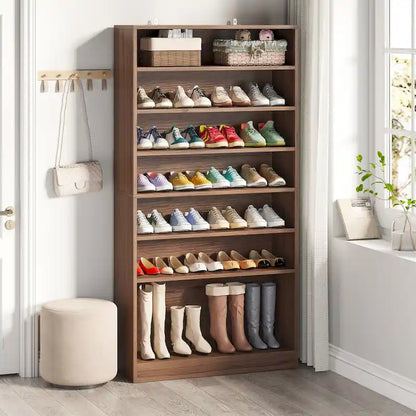 9 Tiers Tall Shoe Storage Rack Cabinet with Open Shelf for Entryway