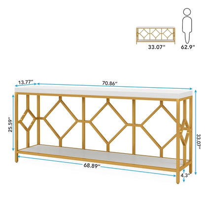 70.9 Inche Extral Long Console Sofa Accent Table for Entryway Living Room