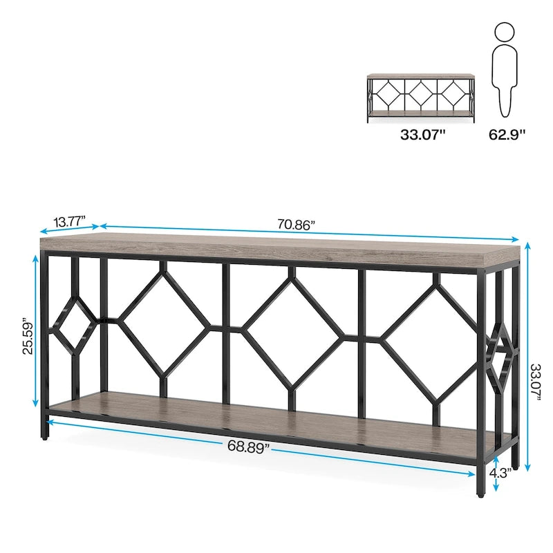 70.9 Inche Extral Long Console Sofa Accent Table for Entryway Living Room