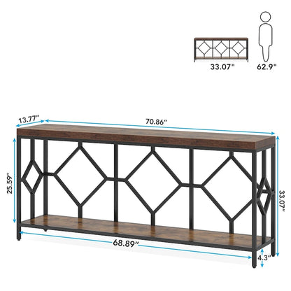 70.9 Inche Extral Long Console Sofa Accent Table for Entryway Living Room