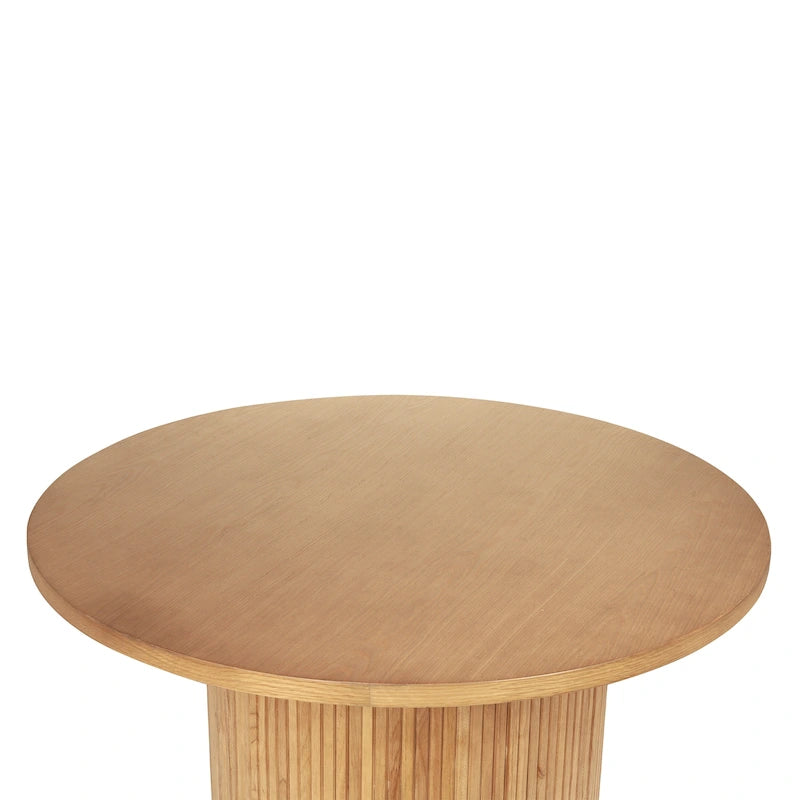 Pedestal Wood Round Coffee Table