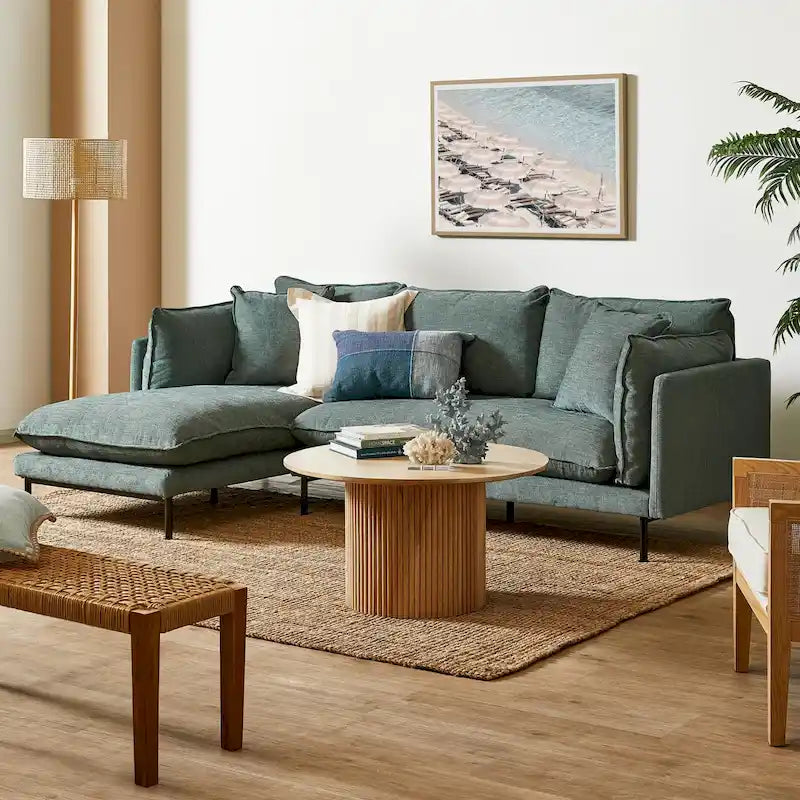 Pedestal Wood Round Coffee Table