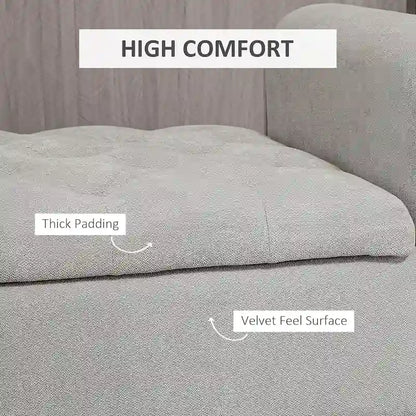 HOMCOM 50 Storage Ottoman Bench, Upholstered End of Bed Bench with Rolled Arms, Wood Legs, Button Tufted Storage Bench Gray