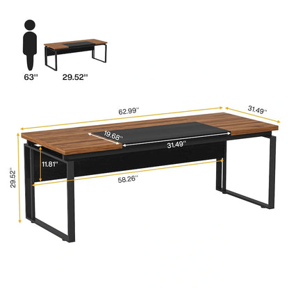 63 Modern Executive Computer Desk, 5FT Home Office Desk (Only Desk)