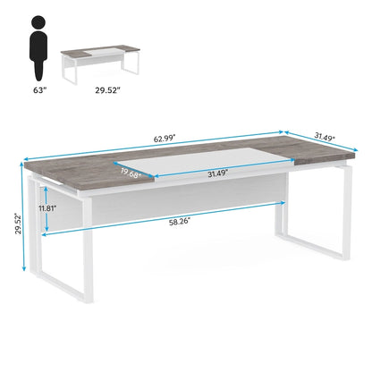 63 Modern Executive Computer Desk, 5FT Home Office Desk (Only Desk)