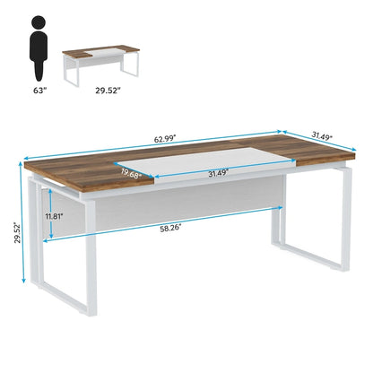 63 Modern Executive Computer Desk, 5FT Home Office Desk (Only Desk)