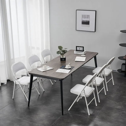 Elegant Foldable Iron & PVC Chairs for Convention & Exhibition White