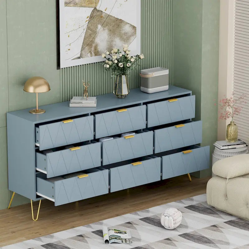 9 Drawers Chest Of Dresser Storage Tower Cabinet Bedroom Organizer
