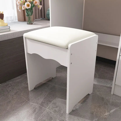 Elegant Makeup Vanity Crystal Accent Lighting Mirror Glass Top Dresser