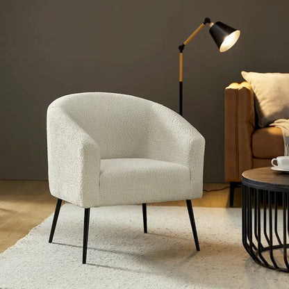 Hal Modern Boucle Armchair with Metal Legs by HULALA HOME