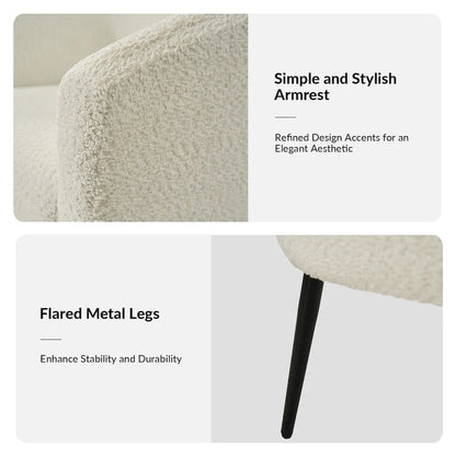 Hal Modern Boucle Armchair with Metal Legs by HULALA HOME