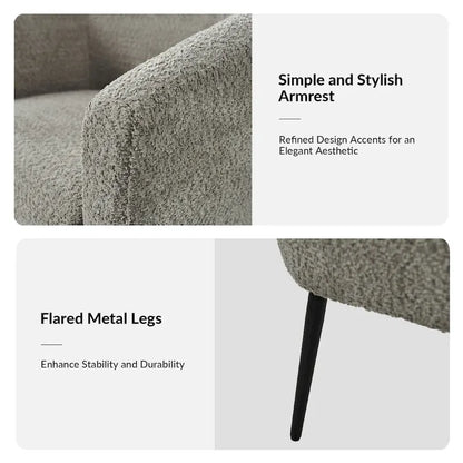 Hal Modern Boucle Armchair with Metal Legs by HULALA HOME