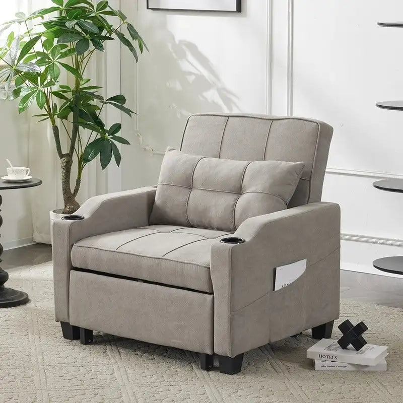 Chair Bed, Sleeper Sofa Chair Bed 3 in 1, Adjustable Recliner,Armchair, Sofa, Bed, Linen